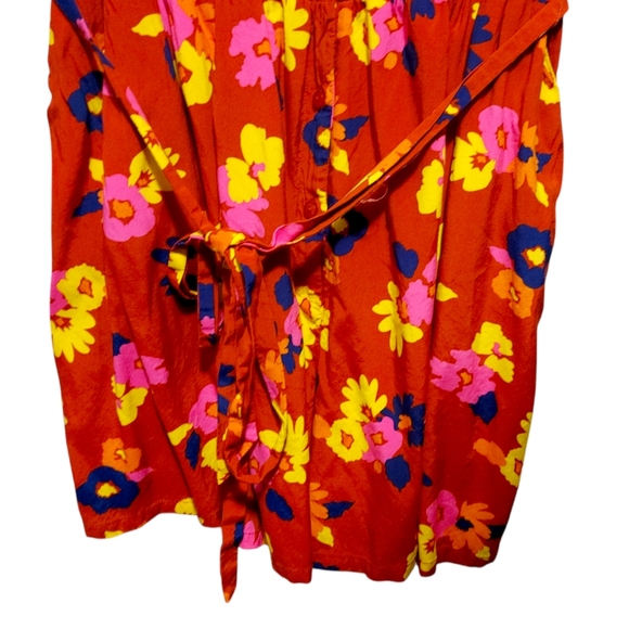 Modcloth Read It and Steep Romper Rusty Orange Floral Women's Plus Size 3X - Picture 8 of 10